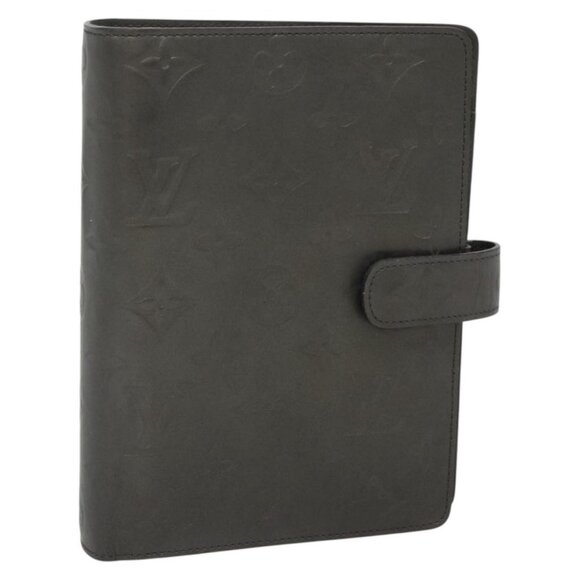 LOUIS VUITTON Monogram Mat Agenda MM Day Planner Cover Gray Auth - Picture 1 of 16